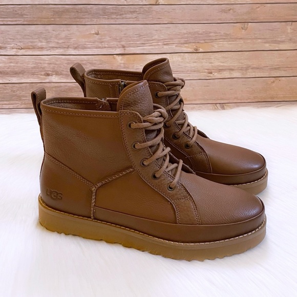 UGG Shoes Ugg Womens Deconstructed Lace Chestnut Leather Combat